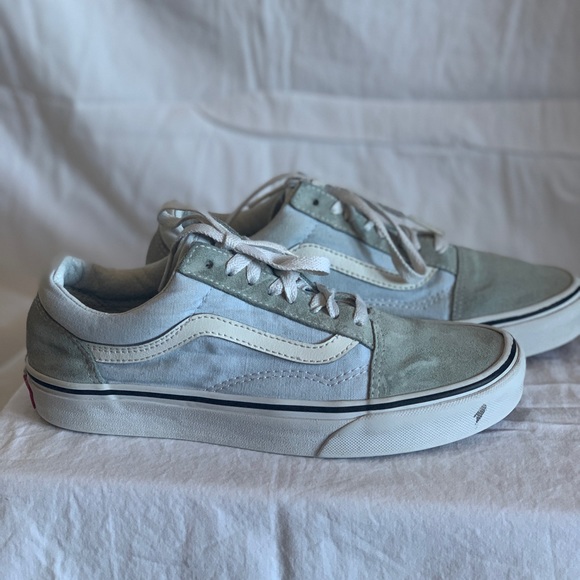 Vans Shoes - VANS Old Skool Baby Blue & True White Womens Shoes
